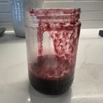 blueberry vanilla brown sugar coffee syrup in a jar