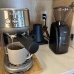making espresso in breville