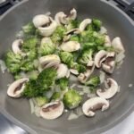 saute mushrooms and broccoli